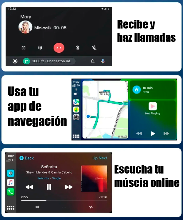Pantalla Carplay / Android auto de 5 pulgadas
